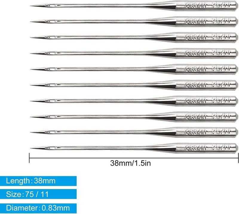 APACALI 50 PCS Embroidery Sewing Machine Needles for Brother Size 75/11 130/705H HAx1 Sewing Needles for Brother Sewing Machine (5 Pack of 10 Needles) - Image 2